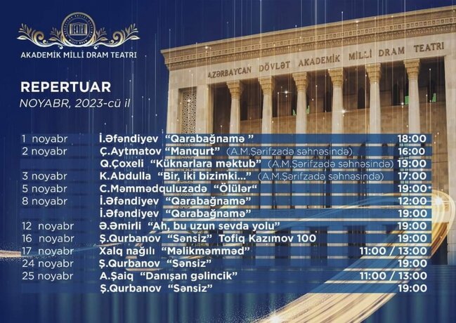"Azdrama"nın noyabr repertuarı açıqlandı