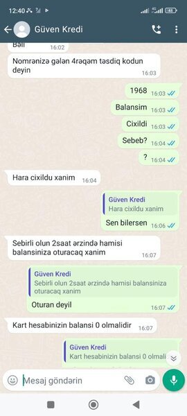 'Guvenkredittaz" müştəriləri aldadaraq kartlarından pul çəkir