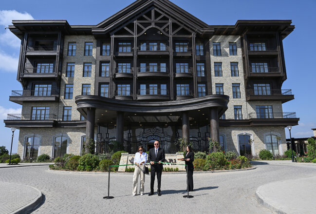 Prezident və xanımı "Meysari Grand Hotel & SPA"nın açılışında - Fotolar - Yenilənib