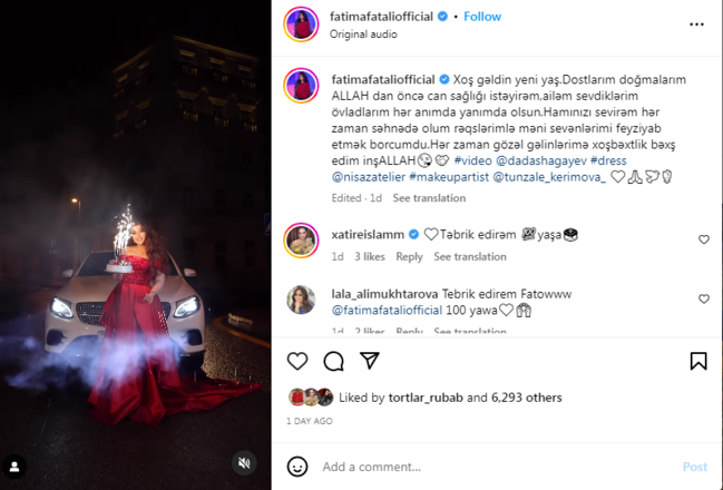 Rəqqasə Fatimə üçün ÖZƏL GÜN - FOTO