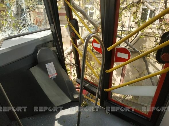 "BakuBus"un avtobusu ağaca çırpıldı: Xəsarət alanlar var - FOTO