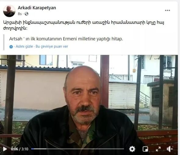 Erməni separatçılarının ilk liderlərindən biri: "Biz məhv oluruq" - FOTO/VİDEO