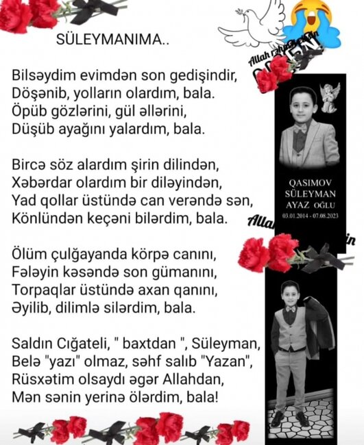 Cığatel qəzada vəfat edən nəvəsinin məzarını paylaşdı - Foto