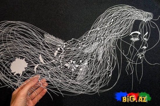 Yalnız kağızdan yaradılmış incə əl işləri - FOTO