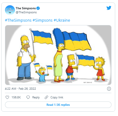"Simpsonlar" Ukrayna bayraqları qaldırdılar - FOTO