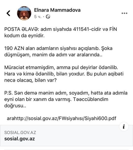 Nazirlikdən növbəti 190 manat qalmaqalına MÜNASİBƏT - FOTO