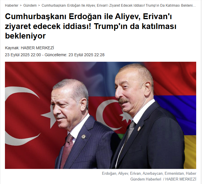 Əliyevlə Ərdoğan İrəvana səfər edəcək?