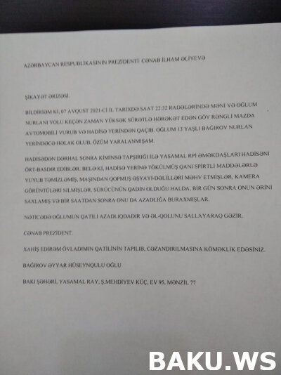 Bakıda 13 yaşlı uşağın dəhşətli ölüm anı KAMERAYA DÜŞDÜ - VİDEO