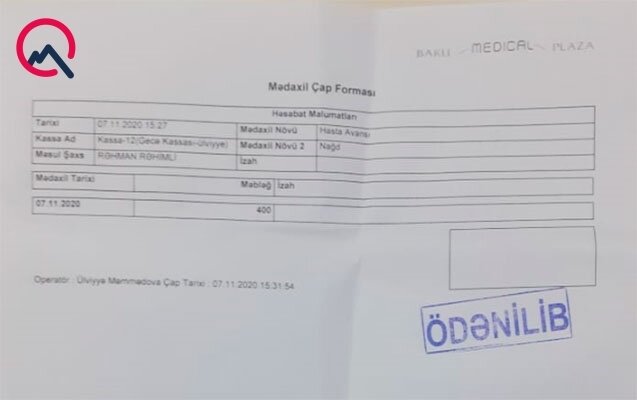 "Baku Medical Plaza"da pula görə hərbçi övladını girov saxlayıblar - İddia