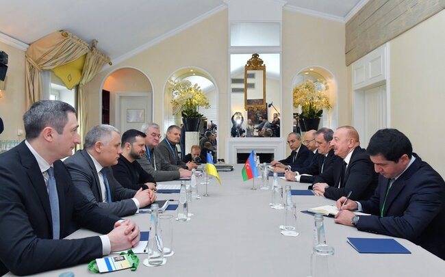 Münhendə İlham Əliyev ilə Volodimir Zelenskinin görüşü olub - FOTO