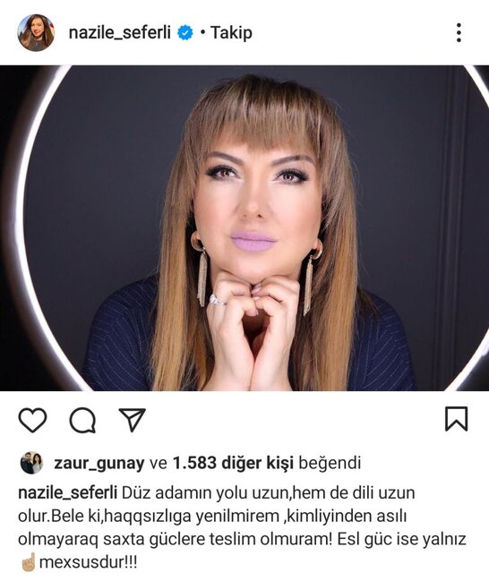 Nazilə Səfərli OD PÜSKÜRDÜ: "Kimliyindən asılı olmayaraq..."