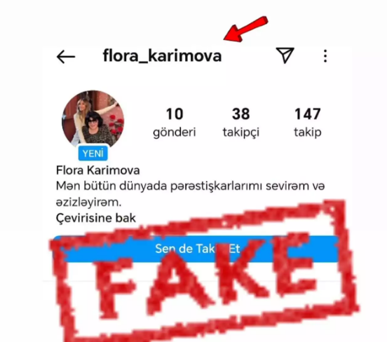 Flora Kərimovanın adından saxtakarlıq