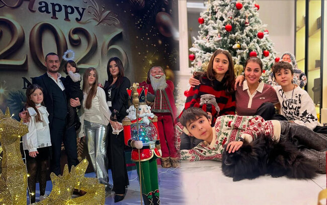 Ailələri ilə bayram fotosu paylaşdılar - Fotolar