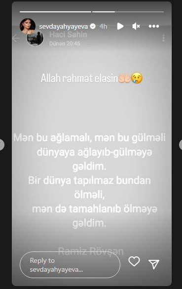 Məşhurların Hacı Şahinlə bağlı paylaşımları - FOTO