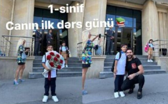 Övladları birinci sinfə getdi - FOTOLAR