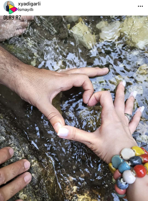 Həyat yoldaşının üzünü göstərmədi - FOTOLAR