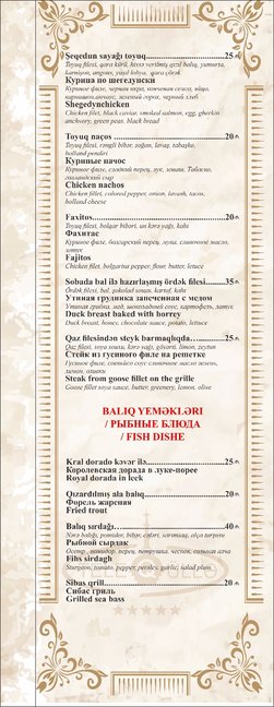 Bakının "ƏN BAHALI" restoranı Teleqüllədə - MENYU VƏ QİYMƏTLƏR