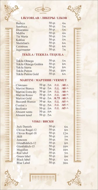 Bakının "ƏN BAHALI" restoranı Teleqüllədə - MENYU VƏ QİYMƏTLƏR