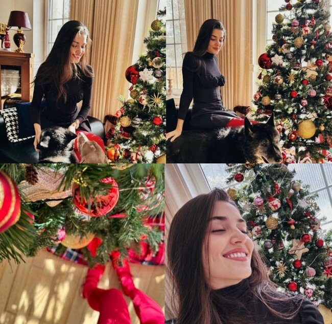 Hande Erçel yeni il yolkası qurdu - FOTO