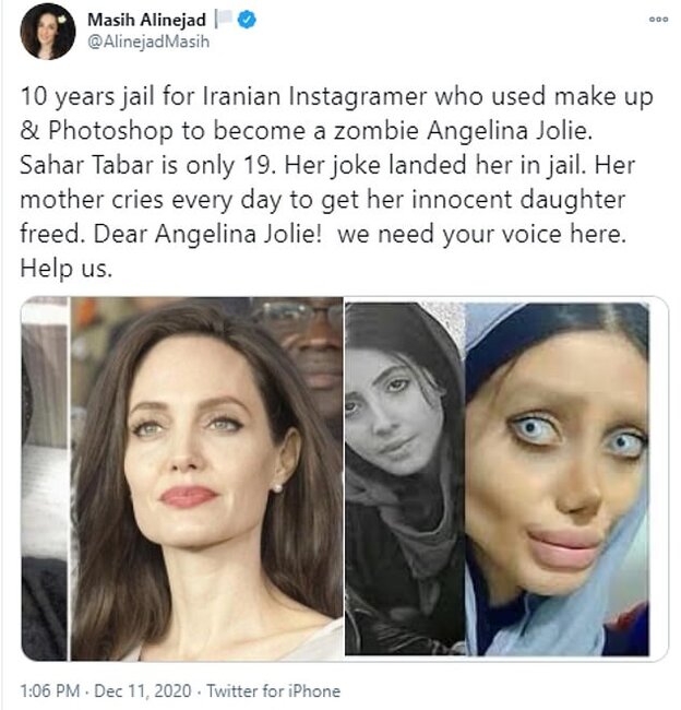 İranlı "Ancelina Coli" azadlığa çıxdı - FOTOLAR