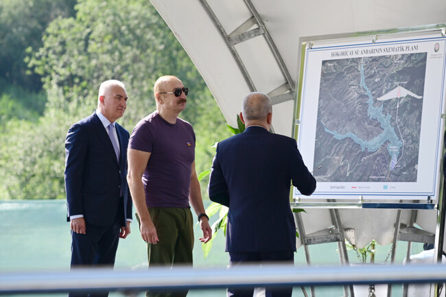 Prezident "Həkəriçay" su anbarının təməlini qoydu - Fotolar