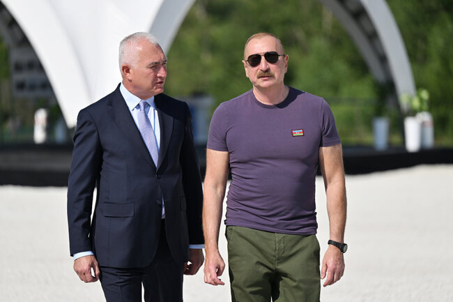 Prezident "Həkəriçay" su anbarının təməlini qoydu - Fotolar