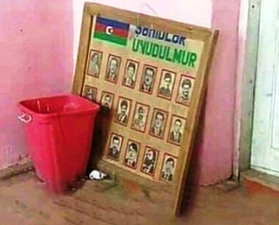 Azərbaycanda məktəbdə şəhidlər lövhəsi zibilliyə atıldı - İDDİA - FOTO