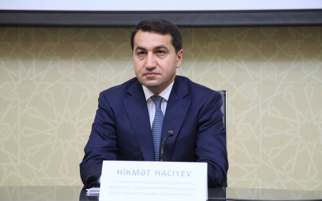 Hikmət Hacıyev: "Ermənistanın baş naziri yenidən yalan danışır"