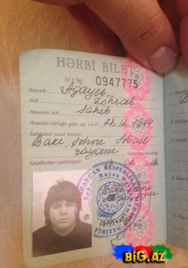 "Əsgərlikdə olmuşam, bu da hərbi biletim" - FOTO