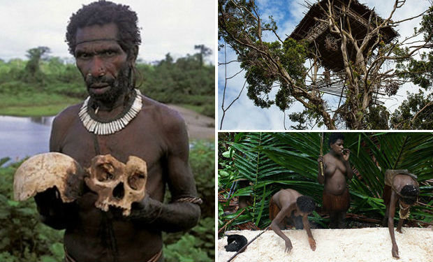 Papua Yeni Qvineyanın adamyeyən qəbiləsi — FOTOLAR