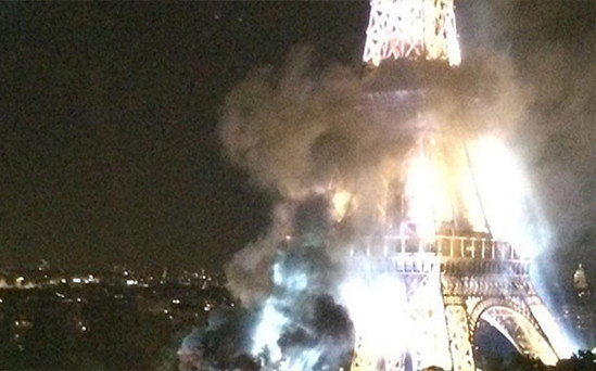 Fransada ikinci şok! Eyfel qülləsi yandı — FOTOLAR + VİDEO