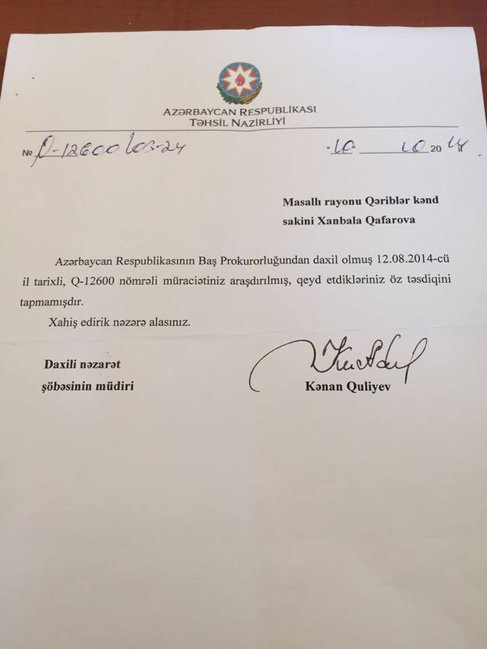 Direktor məktəbdə işləməyən oğlu və gəlininin adına pul yazdırıb - FOTOLAR