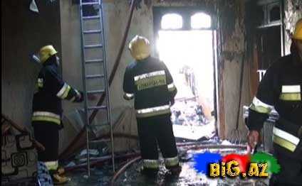 Maştağada 3 otaqlı ev yandı
