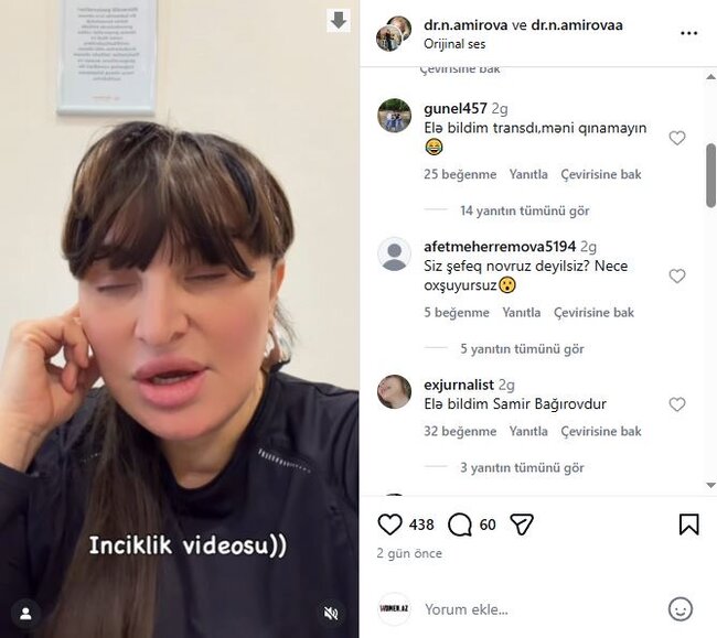 Tanınmış kosmetoloq Natavan Əmirova paylaşımı ilə özünü biabır edib