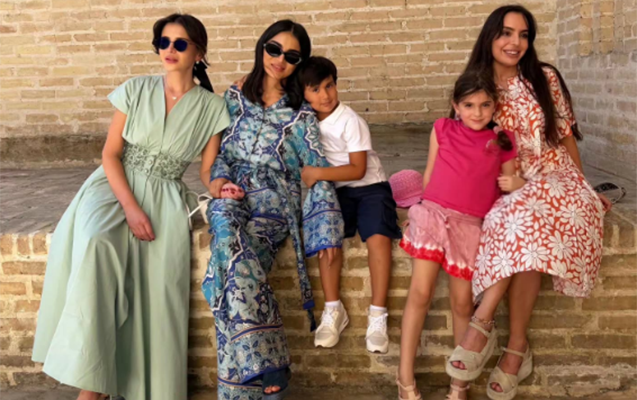 Leyla Əliyeva Şavkat Mirziyoyevin qızları ilə - Foto