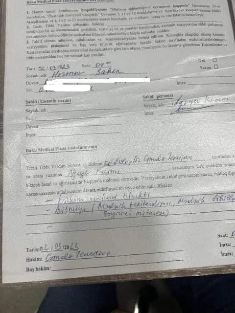 "Hacı müalicədən imtina edərək iltizamnaməyə qol çəkib" - Yenilənib