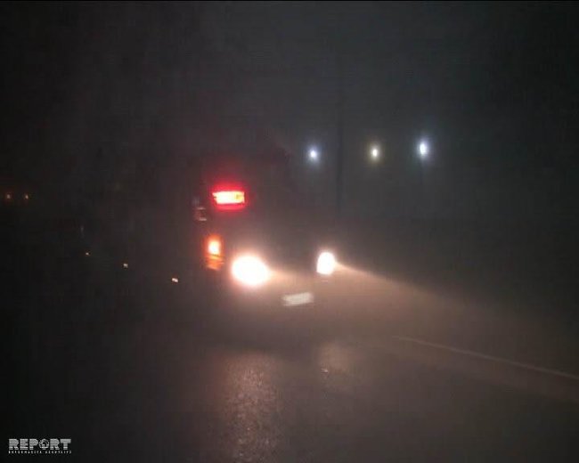 Bakı-Qazax yolunda duman maşınların hərəkətində çətinlik yaradıb - FOTOLAR