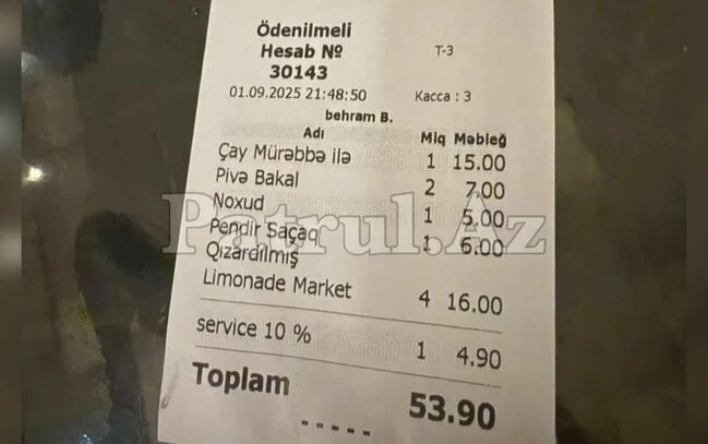 Bilgəhdə "Happy Days" restoranında müştəriləri belə aldadırlar-Fotofakt