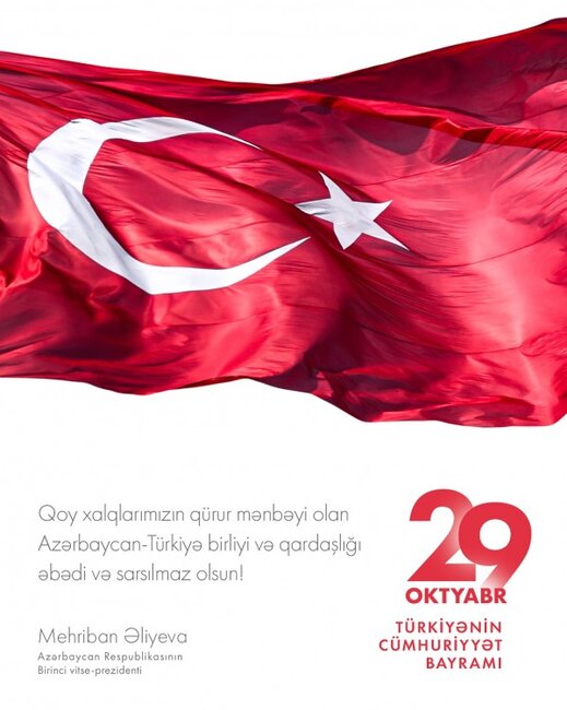 Mehriban Əliyeva Türkiyəni təbrik etdi - Foto