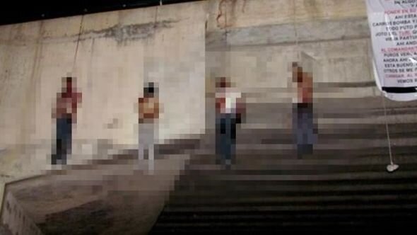 Meksikada dəhşət: İnsanları körpüdən asdılar- FOTO