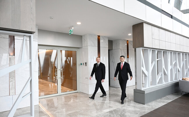 Prezident Mərkəzi Bankın yeni binasının açılışında - Fotolar