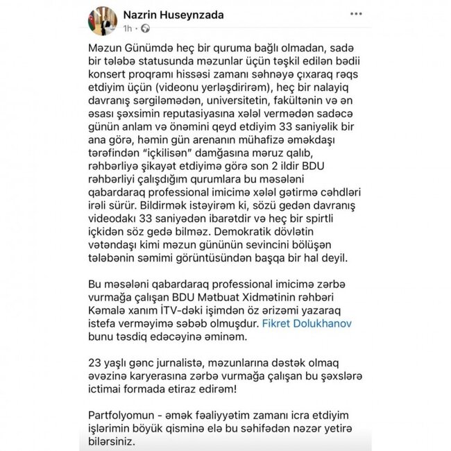 Rəqs videosuna görə İTV jurnalisti işdən çıxarıb?