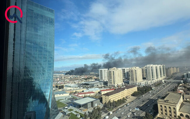 Nərimanovda obyekt yanır - Foto - Video - Yenilənir