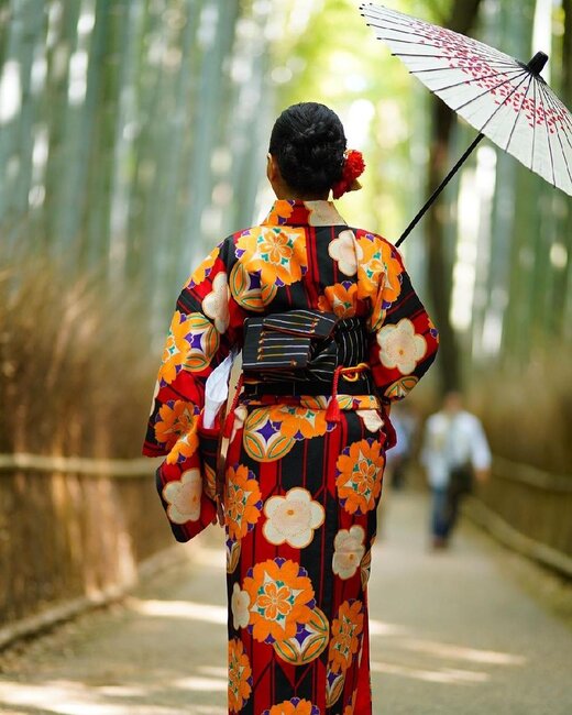 Nanə Yaponiyanın məşhur bambuk meşələrində - Fotolar