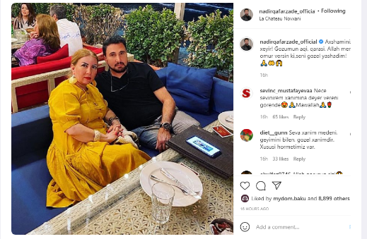 Nadirdən həyat yoldaşına eşq dolu sözlər - FOTO