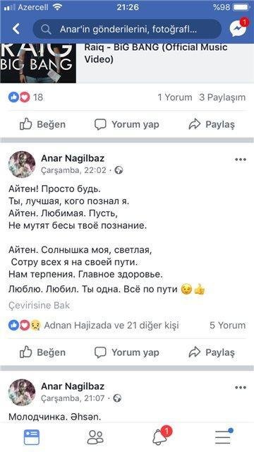 Anar Nağılbaz ölümündən bir gün öncə nələr yazıb? - FOTO