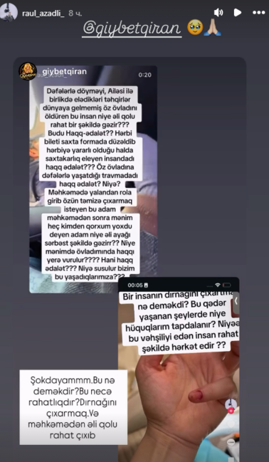 Nicat Azadlının xanımından ağır ittihamlar - "Övladımı bətnimdə öldürdü..."+Video