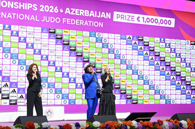 Prezident cüdo üzrə dünya çempionatının açılış mərasimini izlədi - Fotolar-Yenilənib