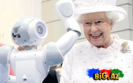 II Elizabeti Almaniyada robot qarşıladı