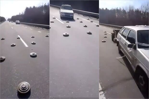 Ukraynalı sürücülər minalanan yolda necə hərəkət etdiklərini göstərdilər - VİDEO